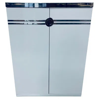Pre-owned Pierre Cardin Signed Rare  White Veneer And Chrome Highboy Dresser For Dillingham