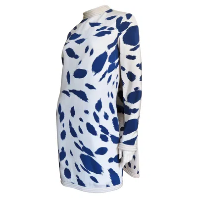 Pre-owned Pierre Cardin Silk Cape Back Dress 1960s In Gray
