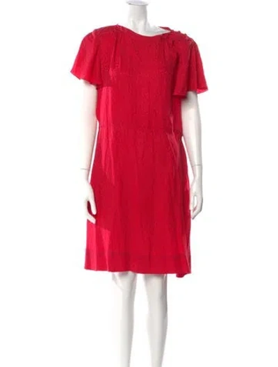 Pre-owned Pierre Cardin Silk Knee-length Dress In Pink