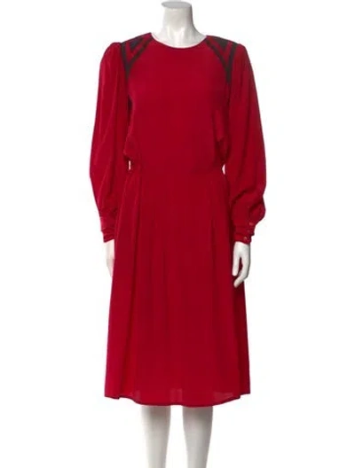 Pre-owned Pierre Cardin Silk Midi Length Dress W/ Tags In Red
