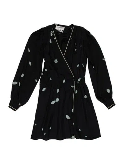 Pre-owned Pierre Cardin Silk Mini Dress In Black