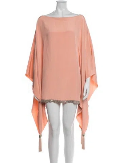 Pre-owned Pierre Cardin Silk Mini Dress In Orange