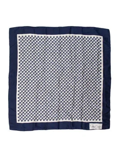 Pre-owned Pierre Cardin Silk Printed Scarf In Black