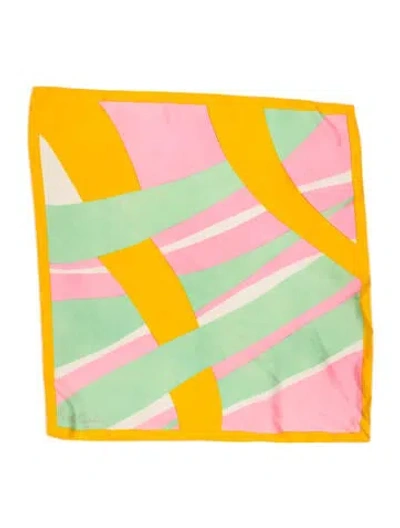 Pre-owned Pierre Cardin Silk Printed Scarf In Multi