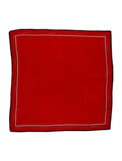 Pre-owned Pierre Cardin Silk Printed Scarf In Red