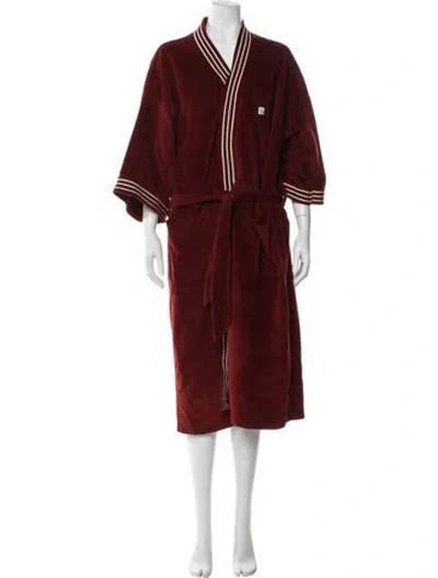 Pre-owned Pierre Cardin Silk Robe In Red