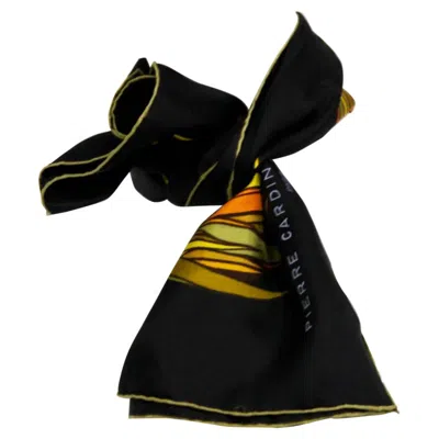 Pre-owned Pierre Cardin Silk Satin Foulard In Black