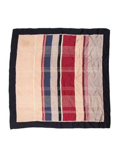 Pre-owned Pierre Cardin Silk Striped Scarf In Blue