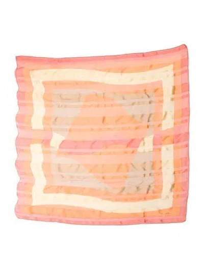 Pre-owned Pierre Cardin Silk Vintage Scarf In Orange