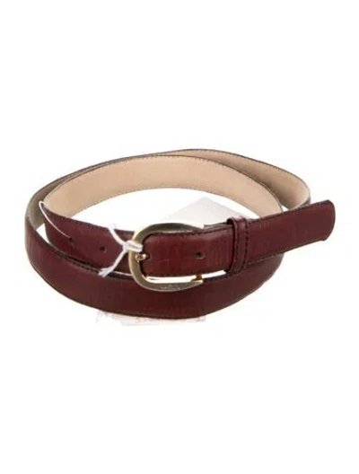 Pre-owned Pierre Cardin Skinny Leather Belt In Brown
