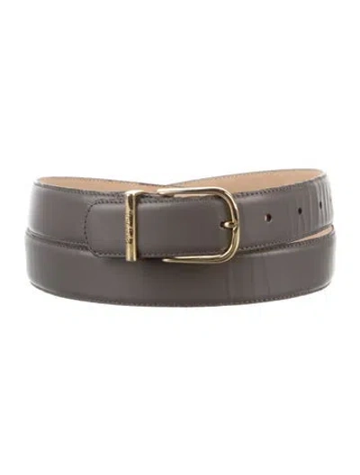 Pre-owned Pierre Cardin Skinny Leather Belt In Grey