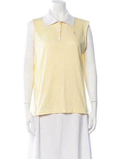 Pre-owned Pierre Cardin Sleeveless Polo In Yellow