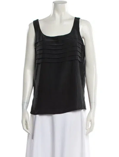 Pre-owned Pierre Cardin Square Neckline Sleeveless Top In Black