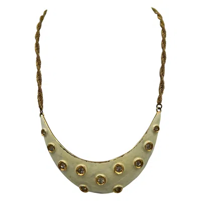 Pre-owned Pierre Cardin Statement Moon Necklace In Multi