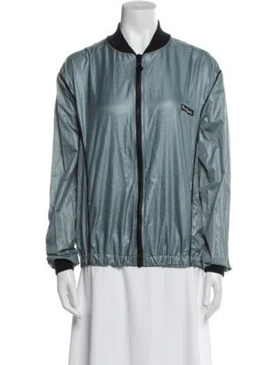 Pre-owned Pierre Cardin Striped Bomber Jacket In Blue