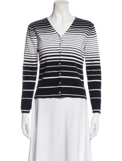 Pre-owned Pierre Cardin Striped V-neck Sweater In Multi