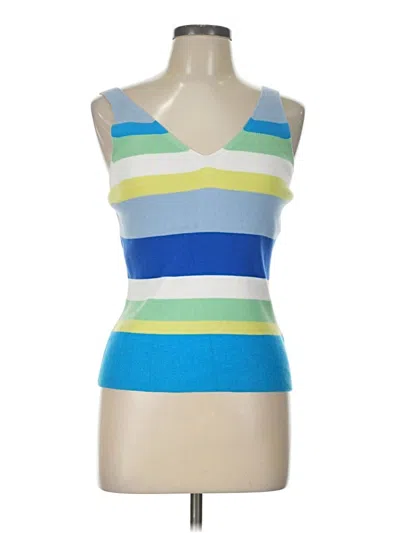 Pre-owned Pierre Cardin Tank Top Blue Strapless Neckline Tops