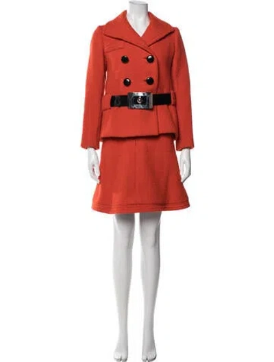 Pre-owned Pierre Cardin Vintage 1960's Skirt Set In Orange