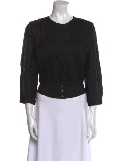 Pre-owned Pierre Cardin Vintage 1970's Crop Top In Black