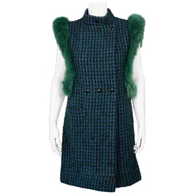 Pre-owned Pierre Cardin Vintage 1970s  Mod Knitted Fur Vest Coat In Black