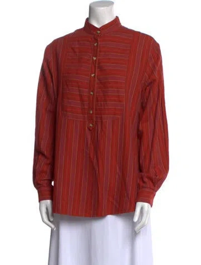 Pre-owned Pierre Cardin Vintage 1980's Button-up Top In Red