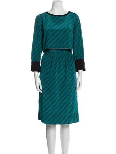 Pre-owned Pierre Cardin Vintage 1980's Skirt Set In Green