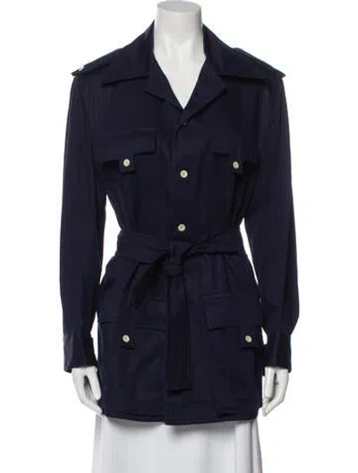 Pre-owned Pierre Cardin Vintage 1980's Trench Coat In Blue