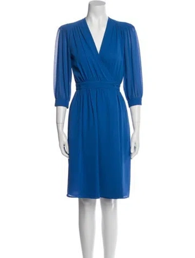 Pre-owned Pierre Cardin Vintage Knee-length Dress In Blue