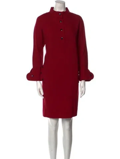 Pre-owned Pierre Cardin Vintage Knee-length Dress In Burgundy