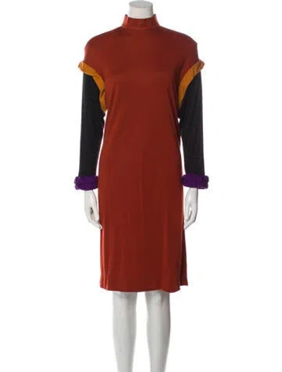 Pre-owned Pierre Cardin Vintage Knee-length Dress In Orange