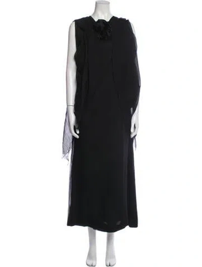 Pre-owned Pierre Cardin Vintage Long Dress In Black