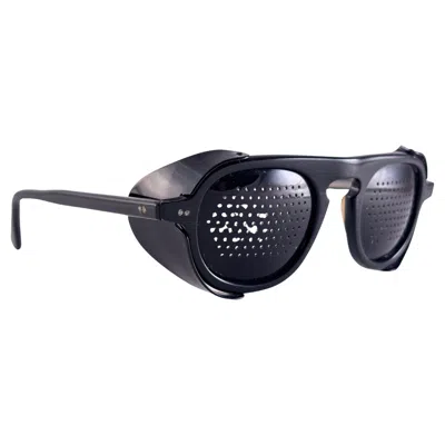 Pre-owned Pierre Cardin Vintage May Perforated Side Cups 1970's Usa Made Sunglasses In Black