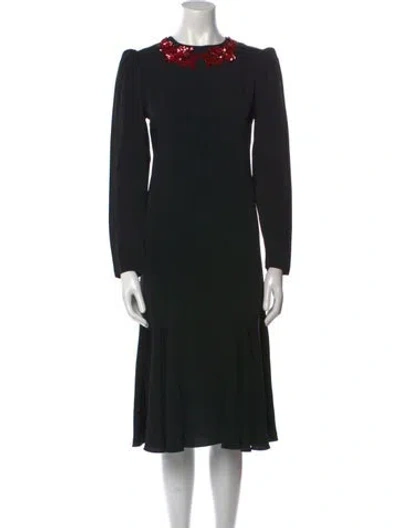 Pre-owned Pierre Cardin Vintage Midi Length Dress In Black