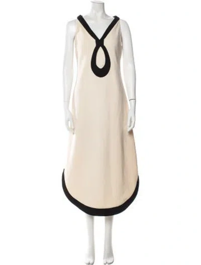 Pre-owned Pierre Cardin Vintage Midi Length Dress In Neutrals