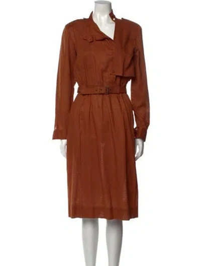 Pre-owned Pierre Cardin Vintage Midi Length Dress In Orange