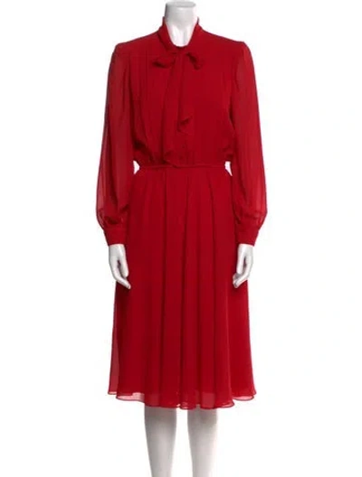 Pre-owned Pierre Cardin Vintage Midi Length Dress In Red