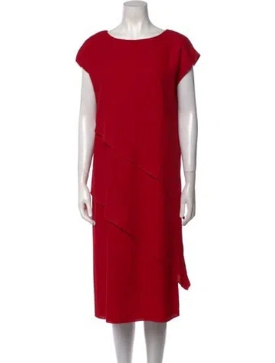 Pre-owned Pierre Cardin Vintage Midi Length Dress In Red