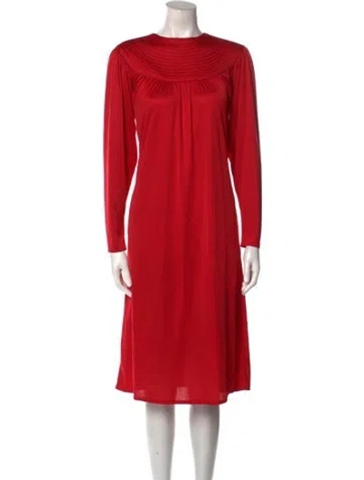 Pre-owned Pierre Cardin Vintage Midi Length Dress In Red