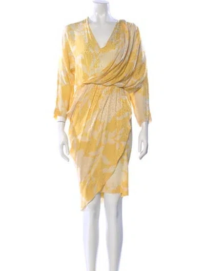 Pre-owned Pierre Cardin Vintage Midi Length Dress In Yellow