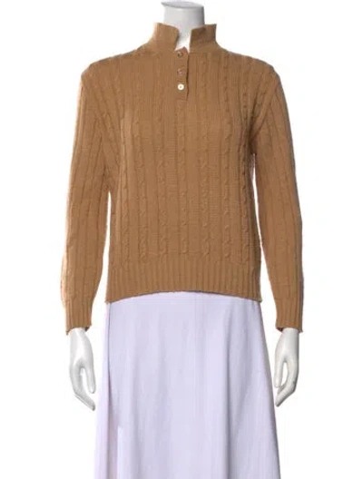 Pre-owned Pierre Cardin Vintage Mock Neck Sweater In Neutrals