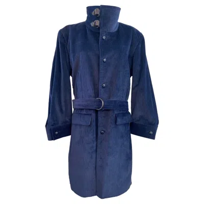 Pre-owned Pierre Cardin Vintage Rare  Boutique Navy Blue Trench Coat