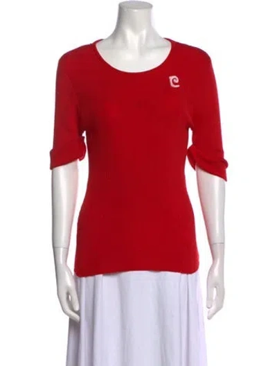 Pre-owned Pierre Cardin Vintage Scoop Neck T-shirt In Red