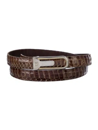 Pre-owned Pierre Cardin Vintage Skinny Belt In Brown