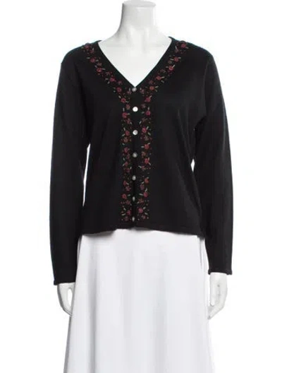 Pre-owned Pierre Cardin V-neck Sweater In Black