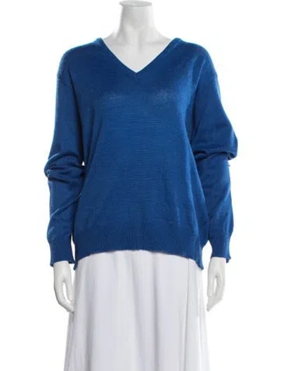 Pre-owned Pierre Cardin V-neck Sweater In Blue