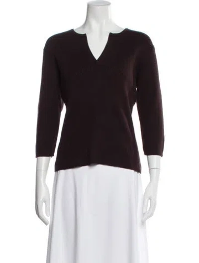 Pre-owned Pierre Cardin V-neck Sweater In Brown