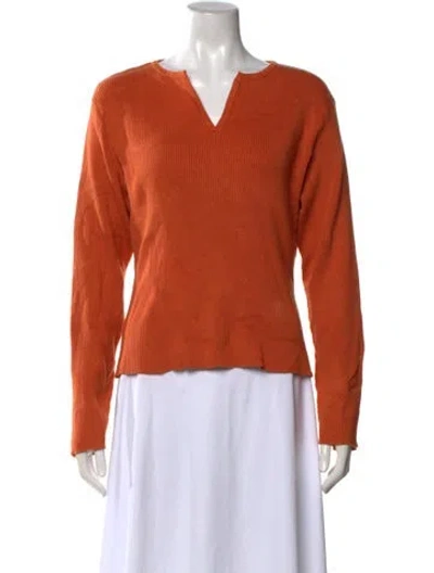 Pre-owned Pierre Cardin V-neck Sweater In Orange