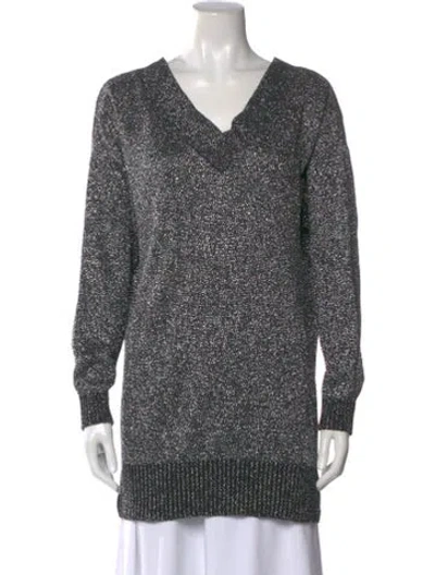 Pre-owned Pierre Cardin V-neck Sweater In Silver