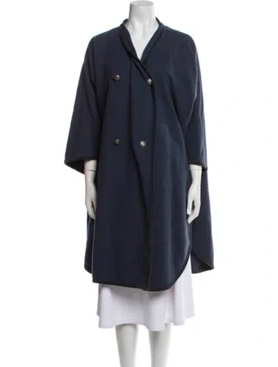 Pre-owned Pierre Cardin Wool Coat In Blue