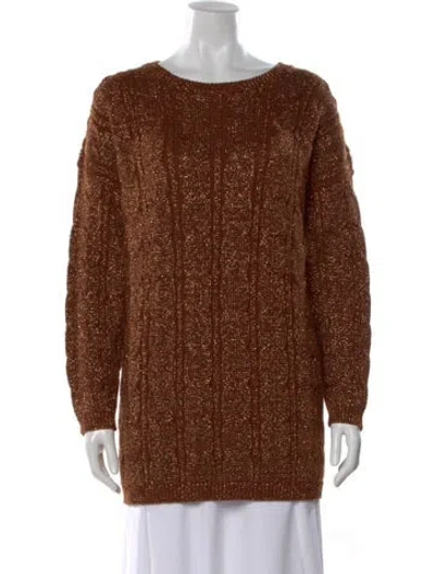 Pre-owned Pierre Cardin Wool Crew Neck Sweater In Brown
